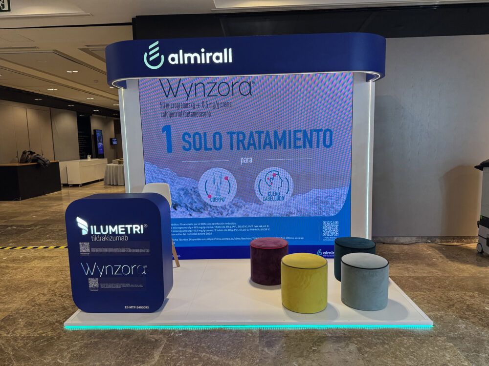 Stand para Almirall en el Congreso de Psoriasis 2025 celebrado en el recinto de Ifema Madrid de la mano de Grupo Arte