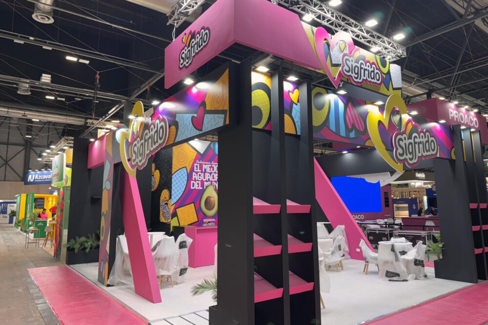 Stand SIGFRIDO en la feria Fruit Attraction 2025 celebrada en Madrid. Fabricación y montaje por Stand Arte.
